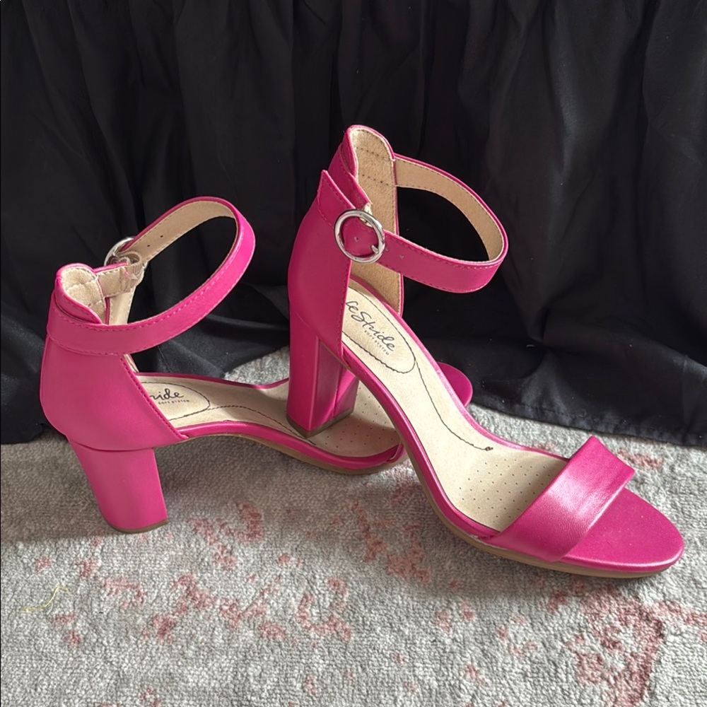 Pink Ankle Strap Heel (Wide Width)